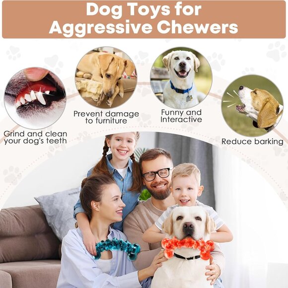 2 Pack Large Dog Chew Toys for Aggressive Chewers - Tough Dog Toys to Keep Them - Picture 5 of 7